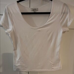 Elegant White Scoop Neck Crop Top